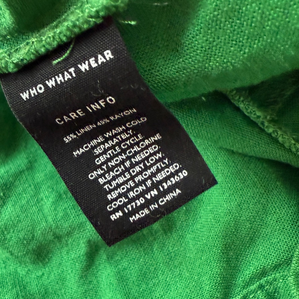 Who What Wear green linen peplum top XS - Picture 4 of 5